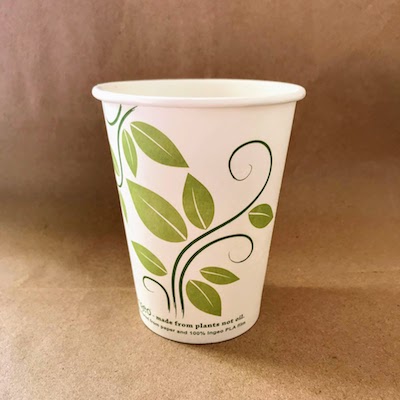 Vaso Blanco - Hojas